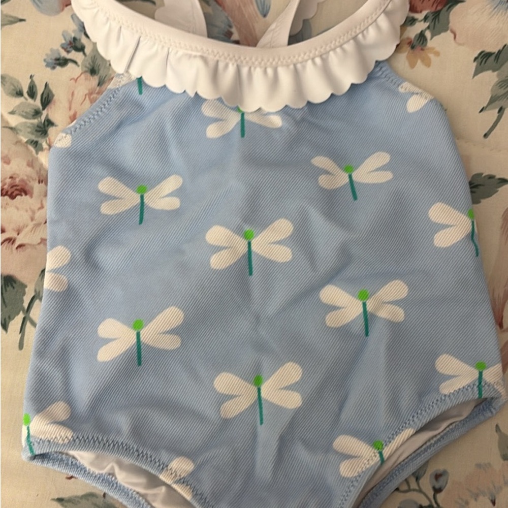 Jacadi Light Blue Dragonfly 6mo swimsuit